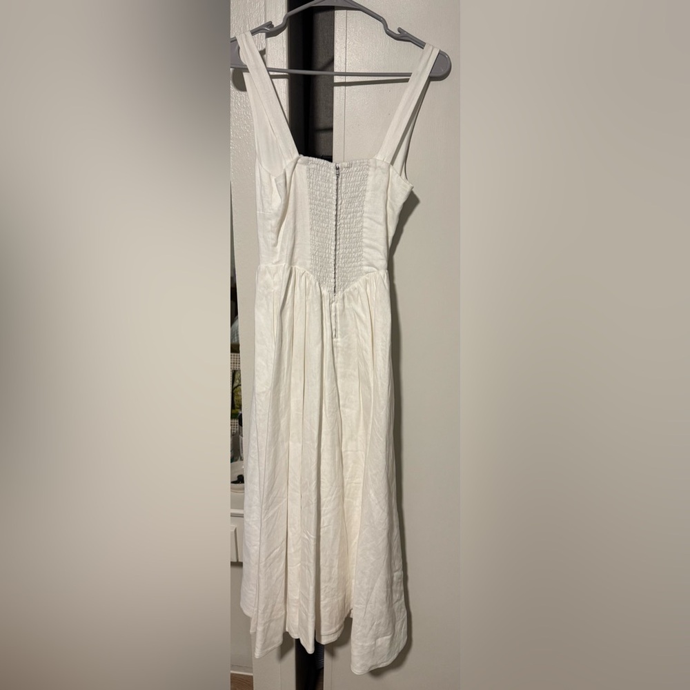 Reformation White Midi Linen Dress - Picture 2 of 3